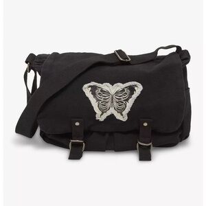 Hot Topic Skeleton Butterfly Messenger Bag